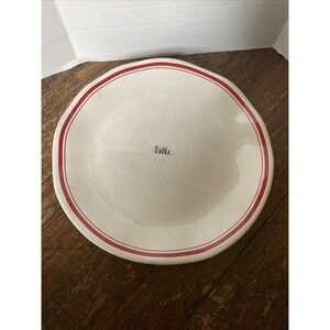 Rae Dunn Red Line “Dine.” Dinner Plate Red Trim Rustic Country